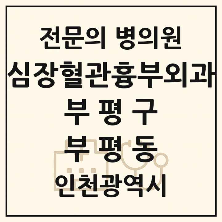 2026 인천광역시 부평구 부평동 심장혈관흉부외과 전문의 의원·병원 목록 3곳