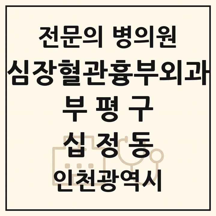 2026 인천광역시 부평구 십정동 심장혈관흉부외과 전문의 의원·병원 목록 1곳