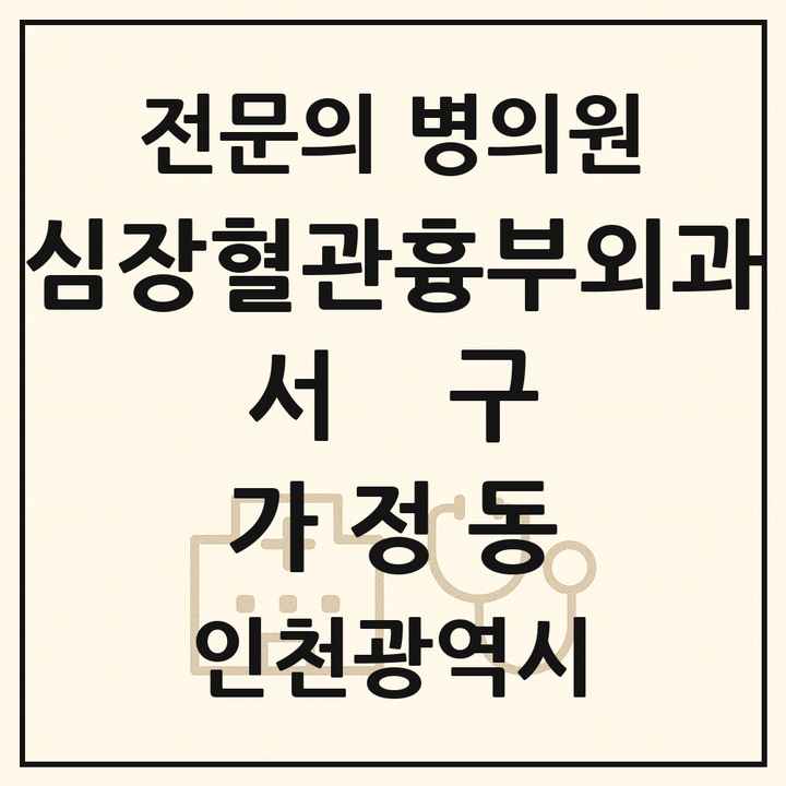 2026 인천광역시 서구 가정동 심장혈관흉부외과 전문의 의원·병원 목록 1곳