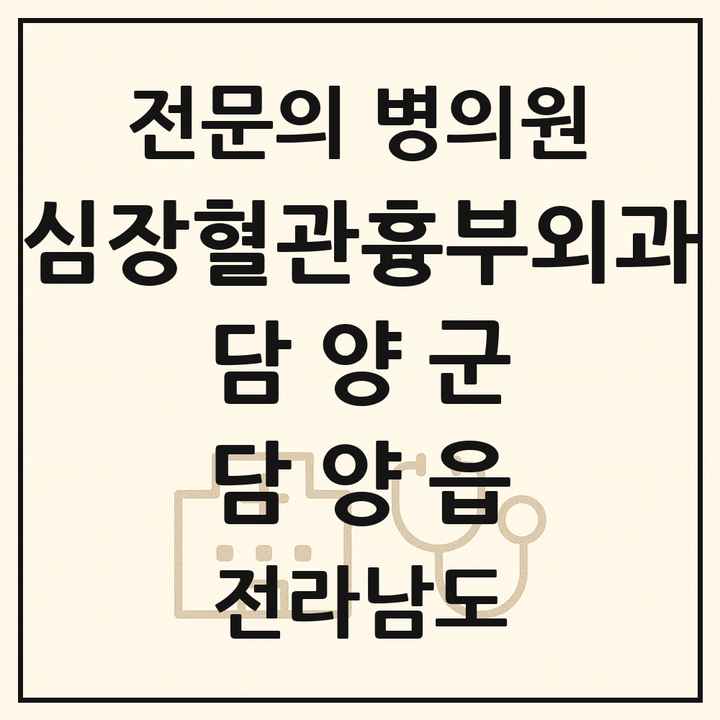 2026 전라남도 담양군 담양읍 심장혈관흉부외과 전문의 의원·병원 목록 1곳