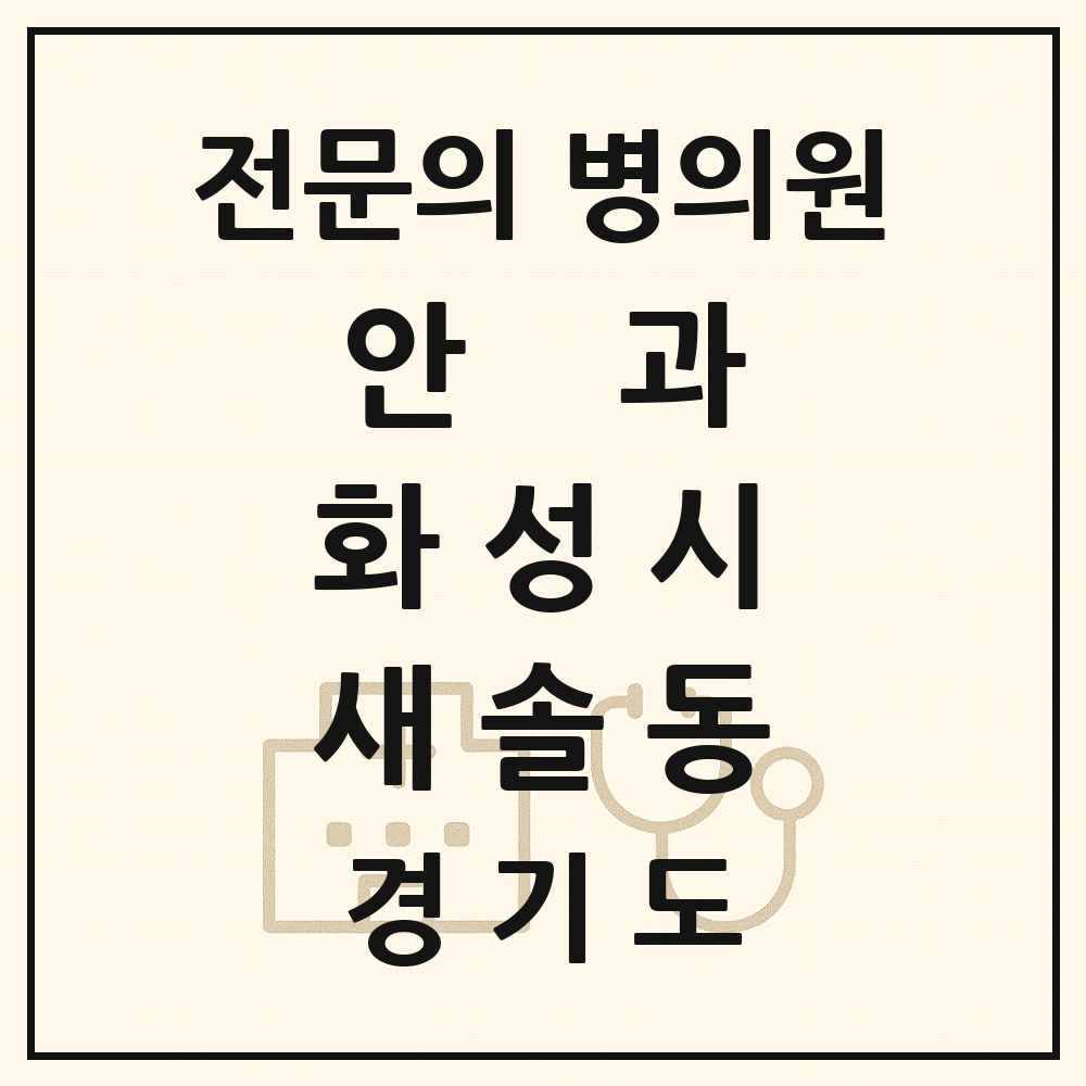 2025 경기도 화성시 새솔동 안과 전문의 의원·병원 목록 1곳
