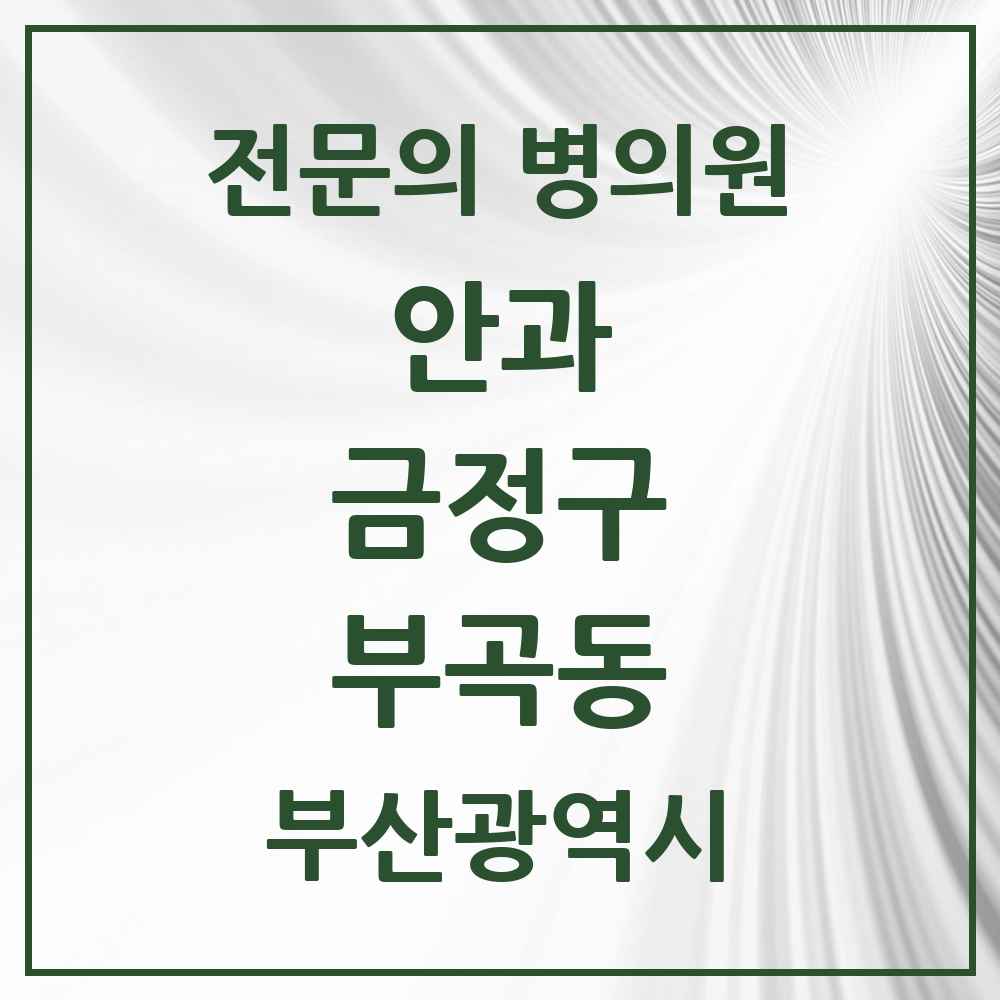 2025 부곡동 안과 전문의 의원·병원 모음 1곳 | 부산광역시 금정구 추천 리스트