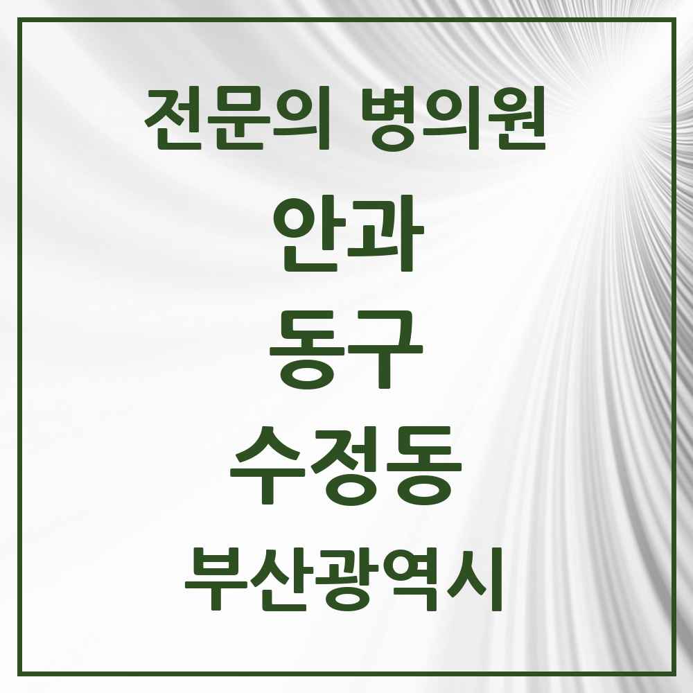 2025 부산광역시 동구 수정동 안과 전문의 의원·병원 목록 1곳
