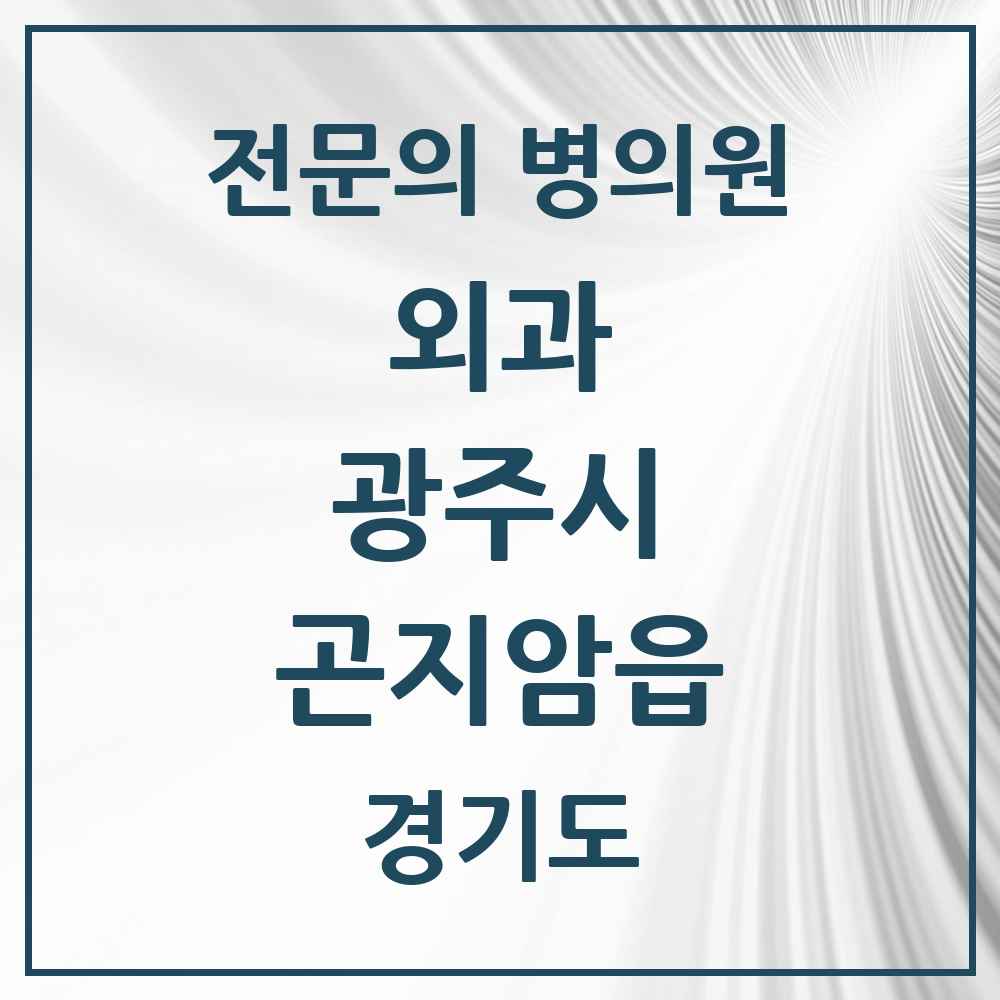 2025 곤지암읍 외과 전문의 의원·병원 모음 1곳 | 경기도 광주시 추천 리스트