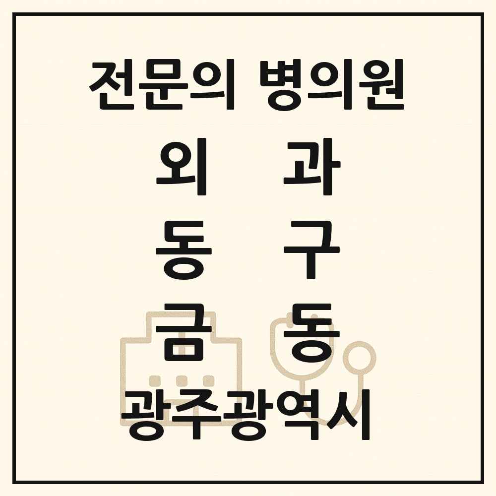 2025 광주광역시 동구 금동 외과 전문의 의원·병원 목록 1곳
