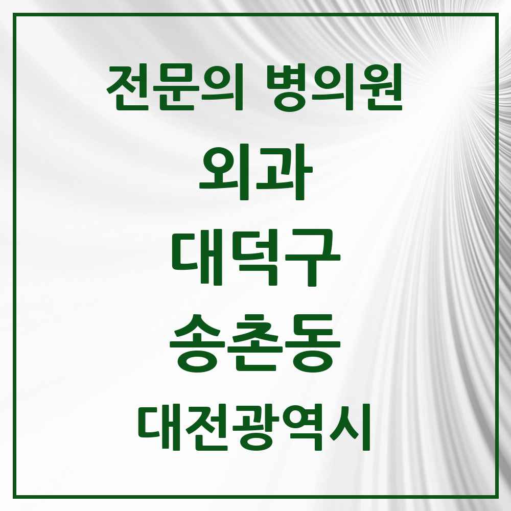 2025 대전광역시 대덕구 송촌동 외과 전문의 의원·병원 목록 1곳