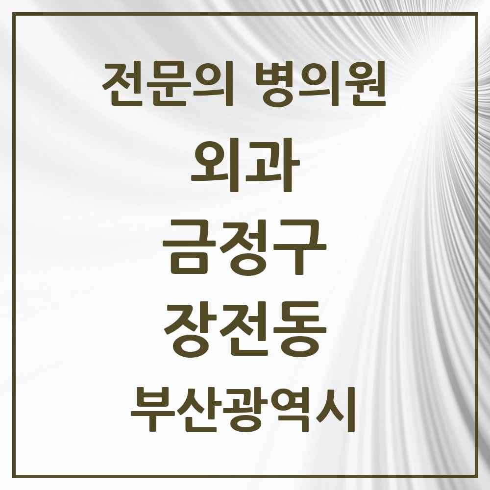 2025 부산광역시 금정구 장전동 외과 전문의 의원·병원 목록 1곳