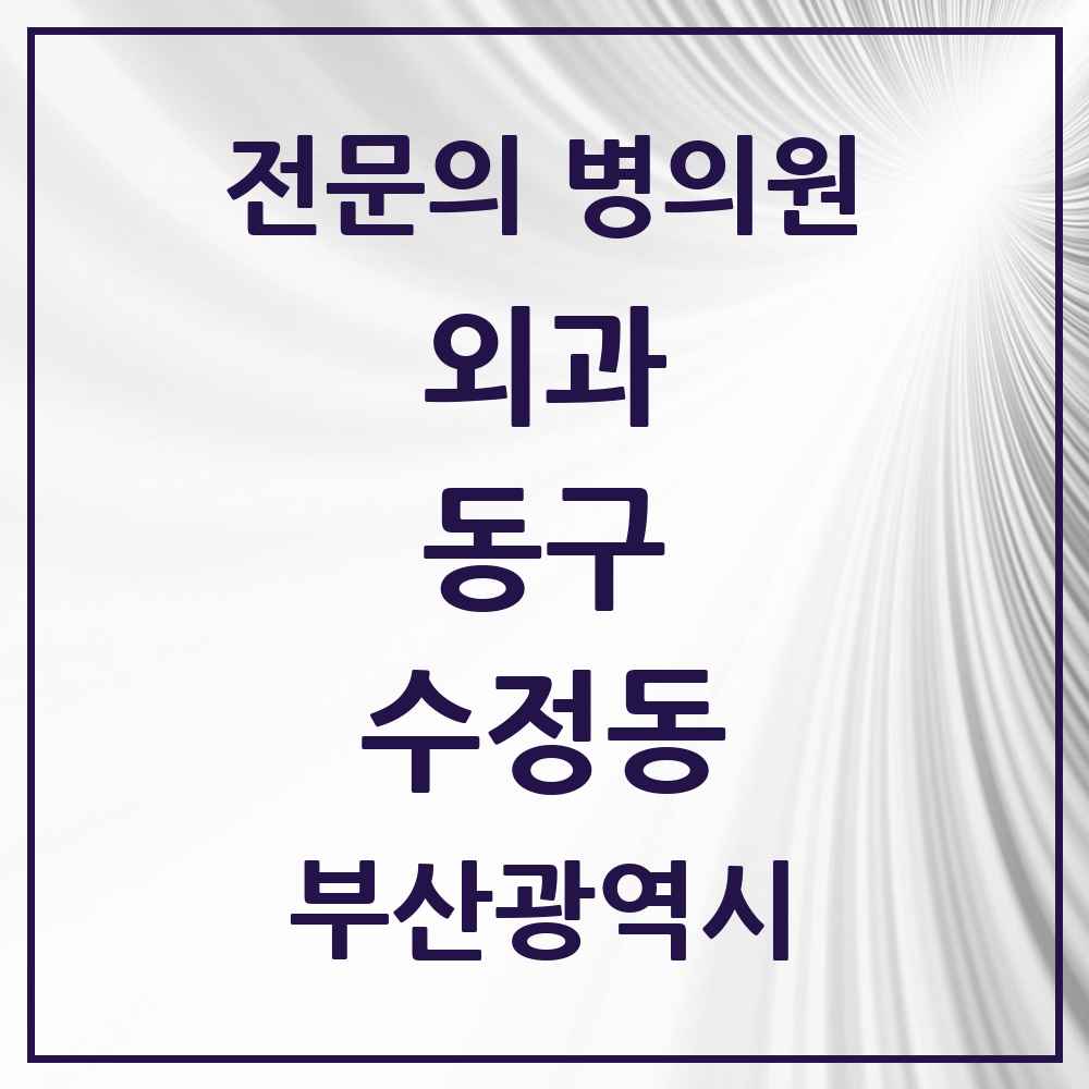 2025 부산광역시 동구 수정동 외과 전문의 의원·병원 목록 1곳