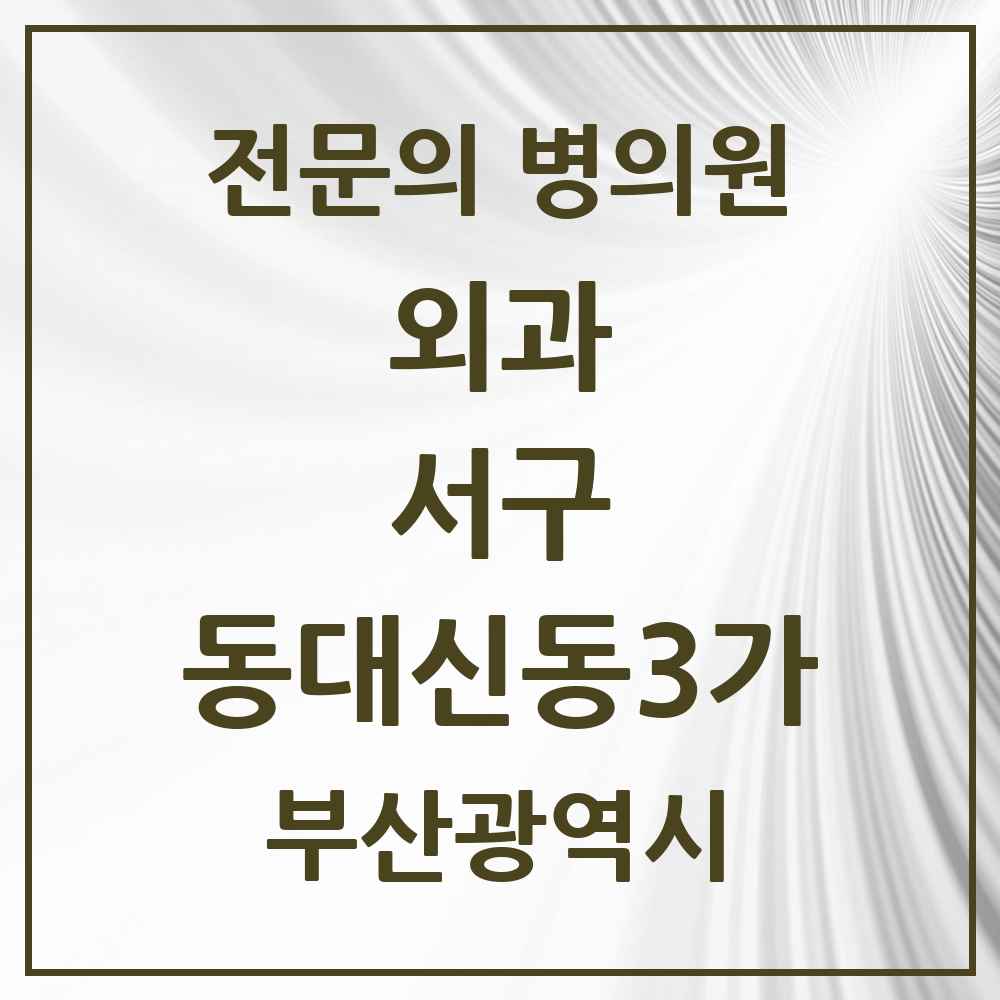 2025 부산광역시 서구 동대신동3가 외과 전문의 의원·병원 목록 1곳