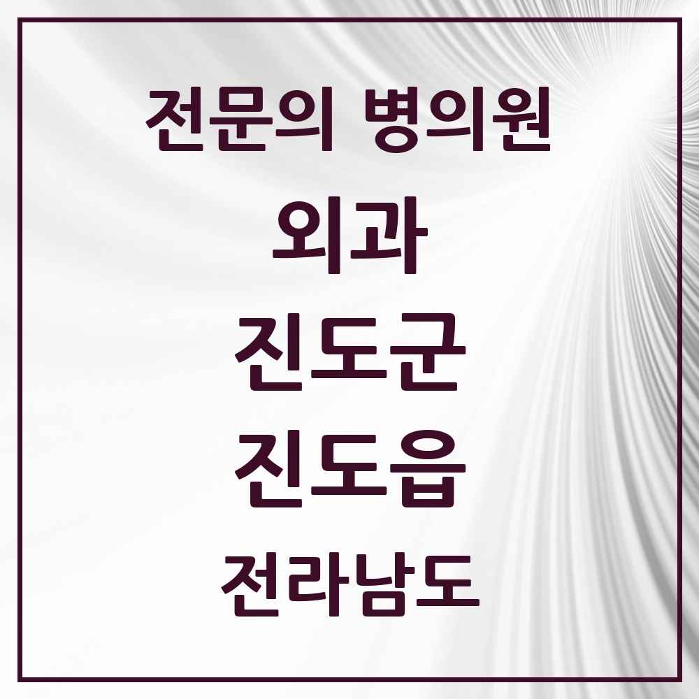 2025 전라남도 진도군 진도읍 외과 전문의 의원·병원 목록 1곳