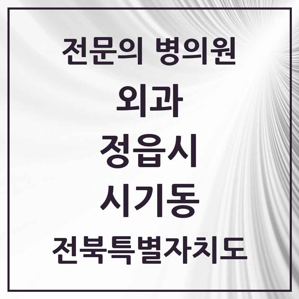 2025 전북특별자치도 정읍시 시기동 외과 전문의 의원·병원 목록 1곳