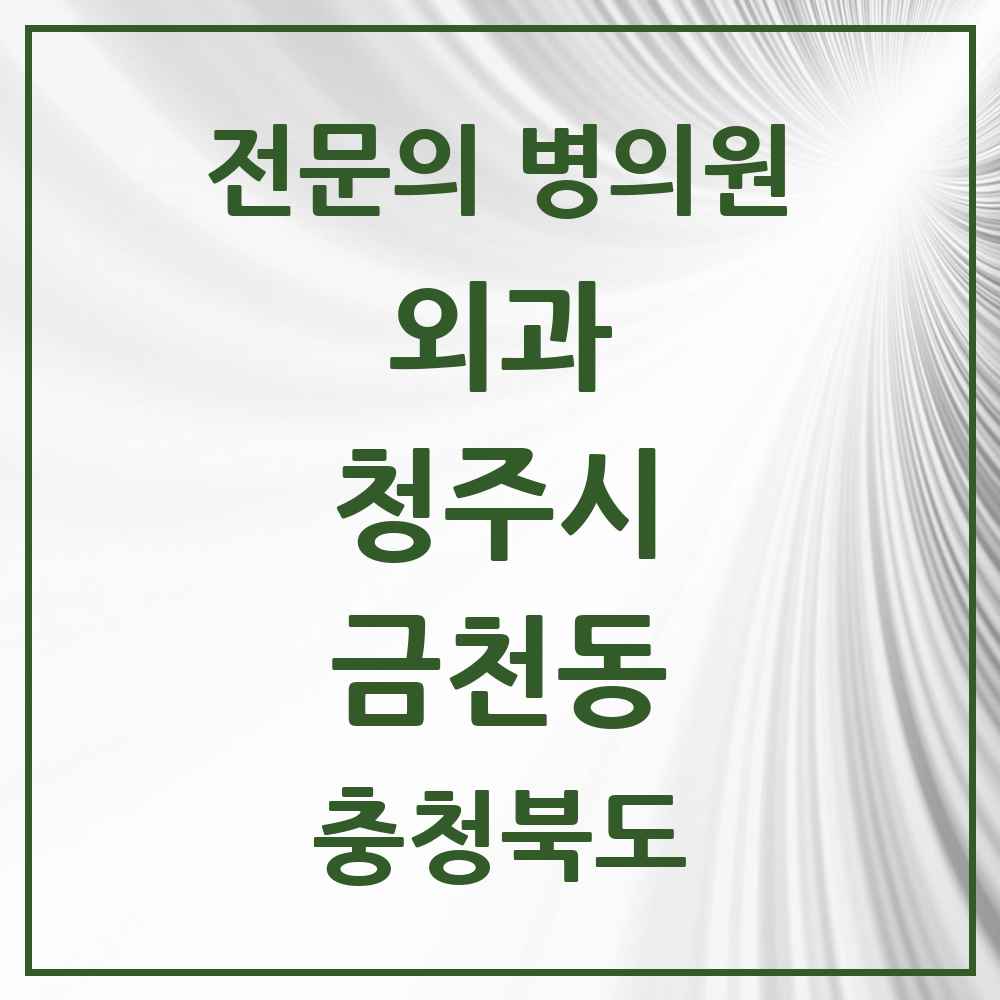 2025 금천동 외과 전문의 의원·병원 모음 1곳 | 충청북도 청주시 추천 리스트