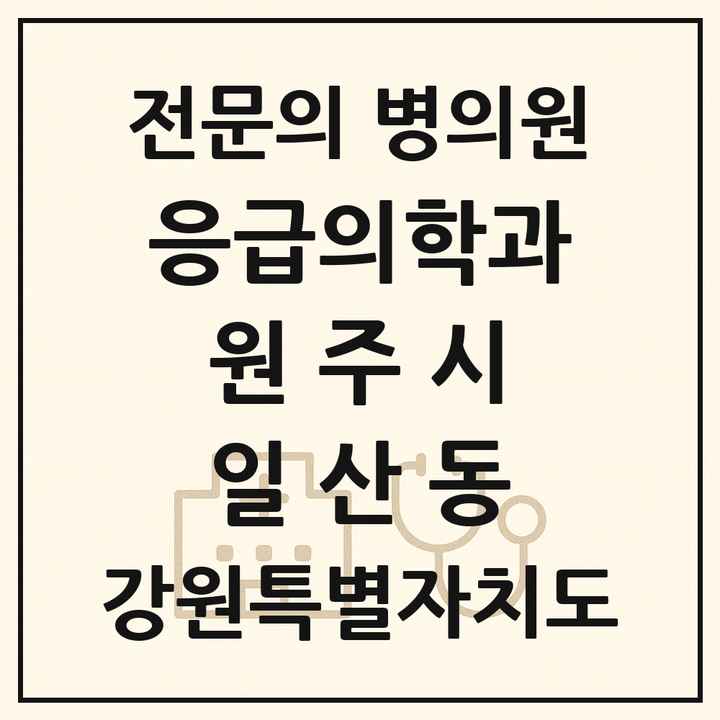 2026 강원특별자치도 원주시 일산동 응급의학과 전문의 의원·병원 목록 1곳