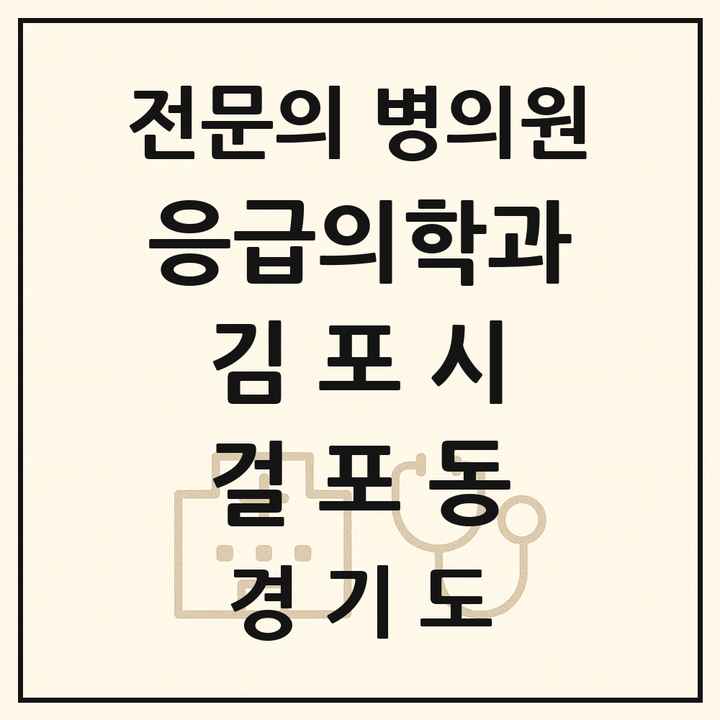 2026 경기도 김포시 걸포동 응급의학과 전문의 의원·병원 목록 1곳