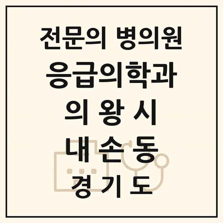 2026 경기도 의왕시 내손동 응급의학과 전문의 의원·병원 목록 1곳