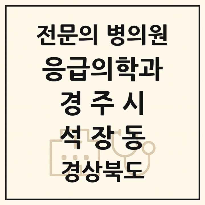 2026 경상북도 경주시 석장동 응급의학과 전문의 의원·병원 목록 1곳