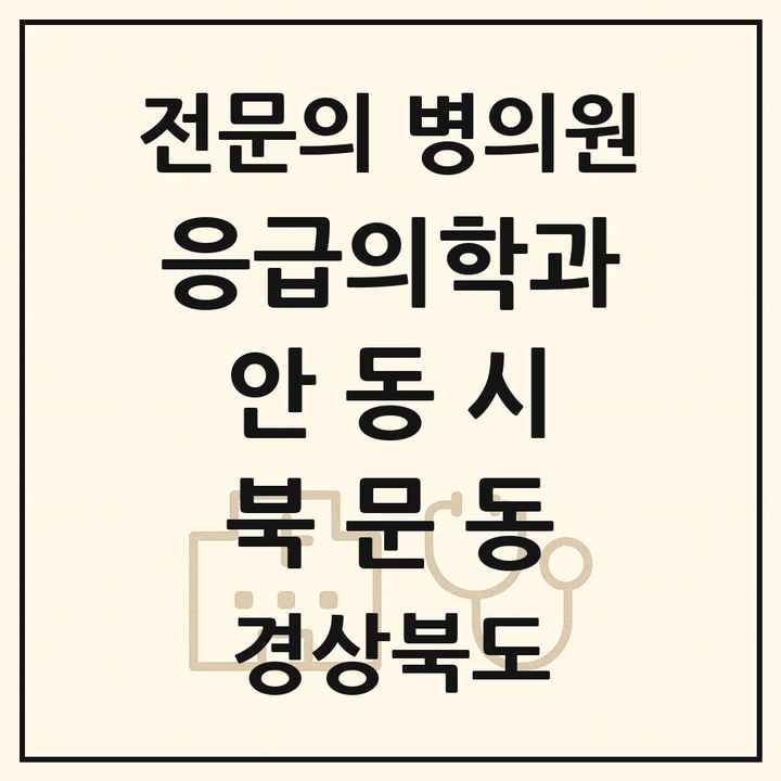 2026 경상북도 안동시 북문동 응급의학과 전문의 의원·병원 목록 1곳