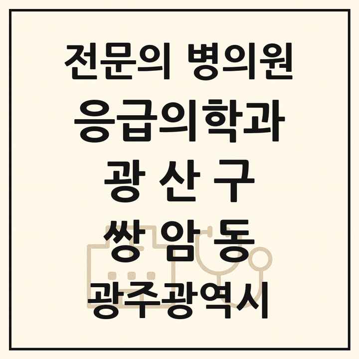 2026 광주광역시 광산구 쌍암동 응급의학과 전문의 의원·병원 목록 1곳