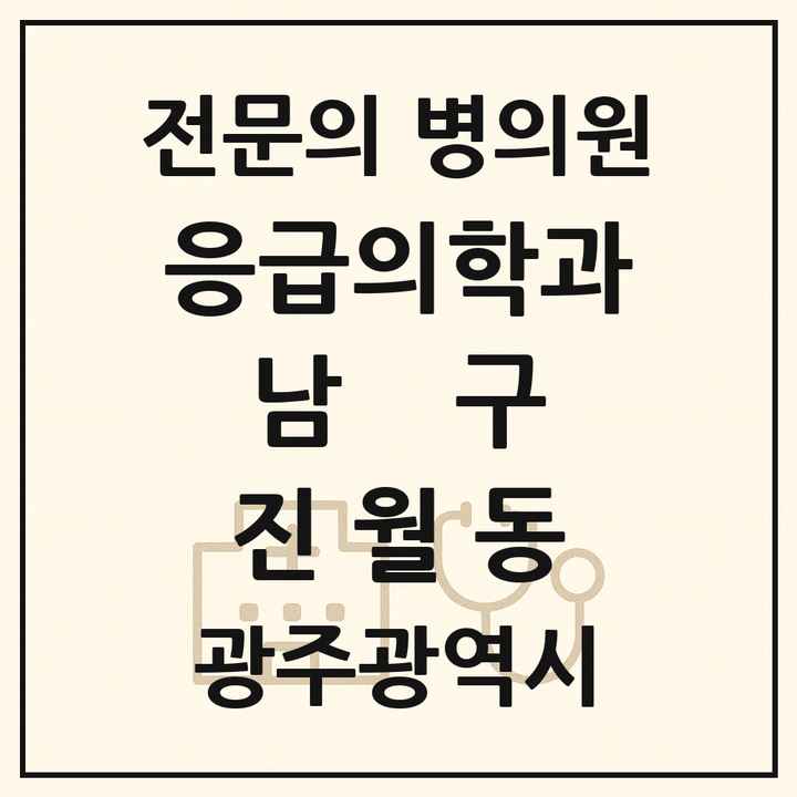 2026 광주광역시 남구 진월동 응급의학과 전문의 의원·병원 목록 1곳