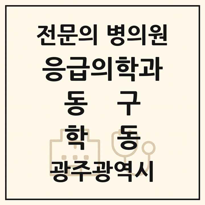 2026 광주광역시 동구 학동 응급의학과 전문의 의원·병원 목록 2곳