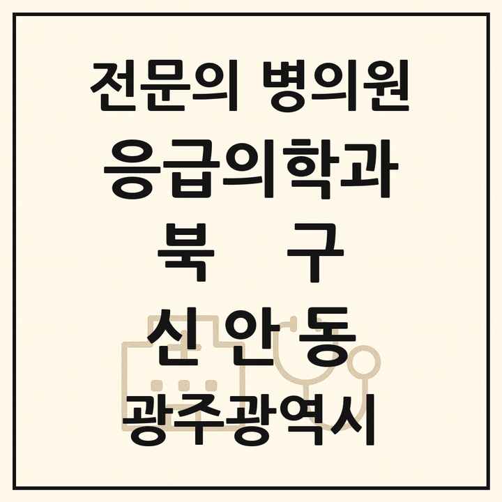 2026 광주광역시 북구 신안동 응급의학과 전문의 의원·병원 목록 1곳