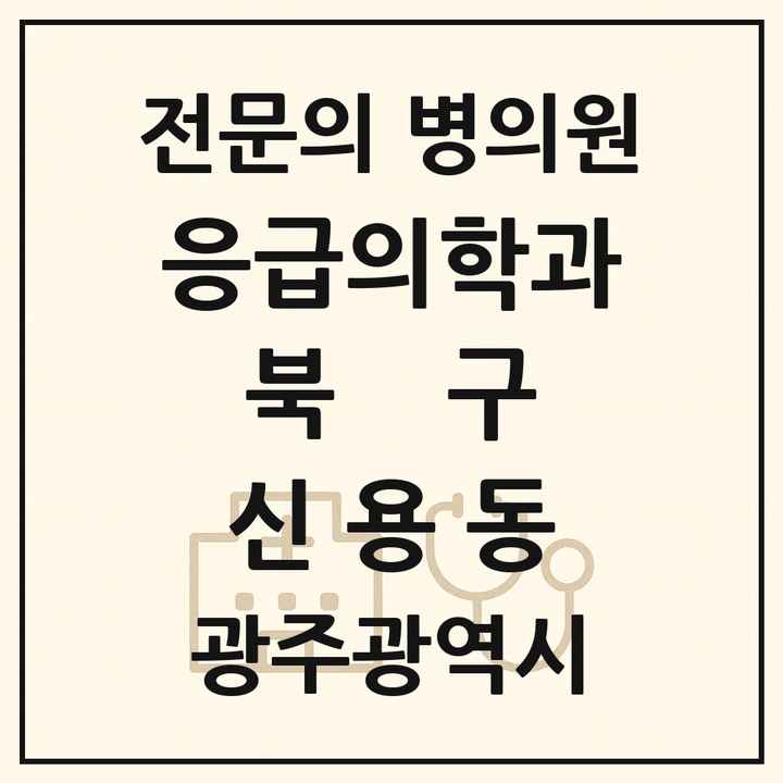2026 광주광역시 북구 신용동 응급의학과 전문의 의원·병원 목록 1곳