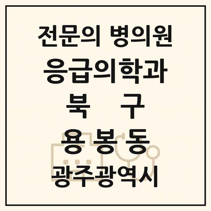 2026 광주광역시 북구 용봉동 응급의학과 전문의 의원·병원 목록 1곳