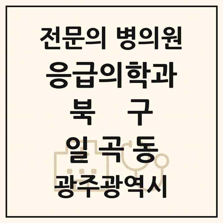 2026 광주광역시 북구 일곡동 응급의학과 전문의 의원·병원 목록 2곳