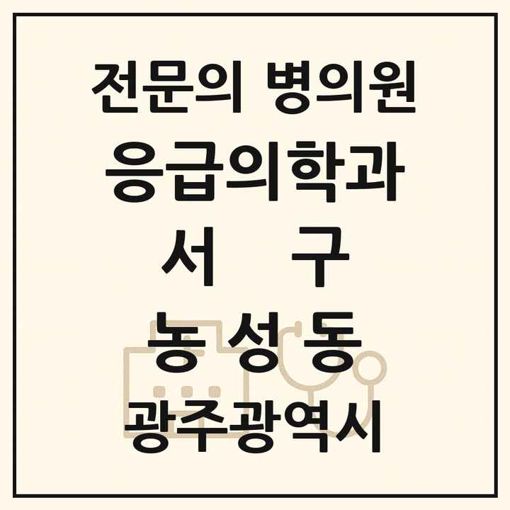 2026 광주광역시 서구 농성동 응급의학과 전문의 의원·병원 목록 1곳