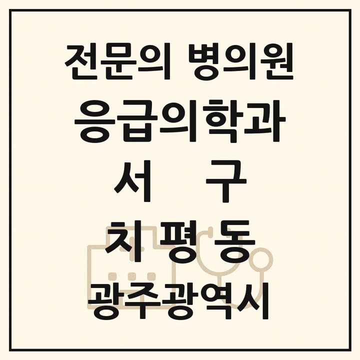2026 광주광역시 서구 치평동 응급의학과 전문의 의원·병원 목록 1곳
