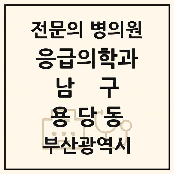 2026 부산광역시 남구 용당동 응급의학과 전문의 의원·병원 목록 1곳