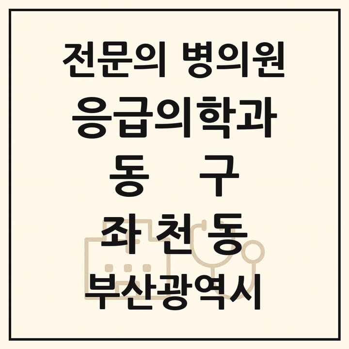 2026 부산광역시 동구 좌천동 응급의학과 전문의 의원·병원 목록 1곳