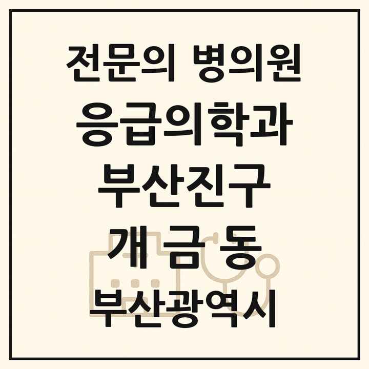 2026 부산광역시 부산진구 개금동 응급의학과 전문의 의원·병원 목록 1곳