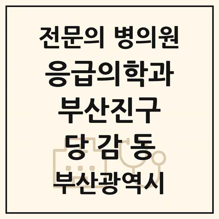 2026 부산광역시 부산진구 당감동 응급의학과 전문의 의원·병원 목록 1곳
