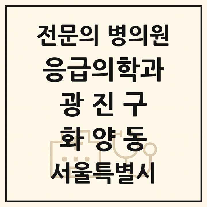 2026 서울특별시 광진구 화양동 응급의학과 전문의 의원·병원 목록 1곳