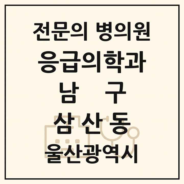 2026 울산광역시 남구 삼산동 응급의학과 전문의 의원·병원 목록 1곳