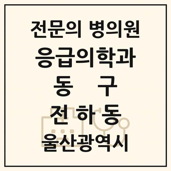 2026 울산광역시 동구 전하동 응급의학과 전문의 의원·병원 목록 1곳