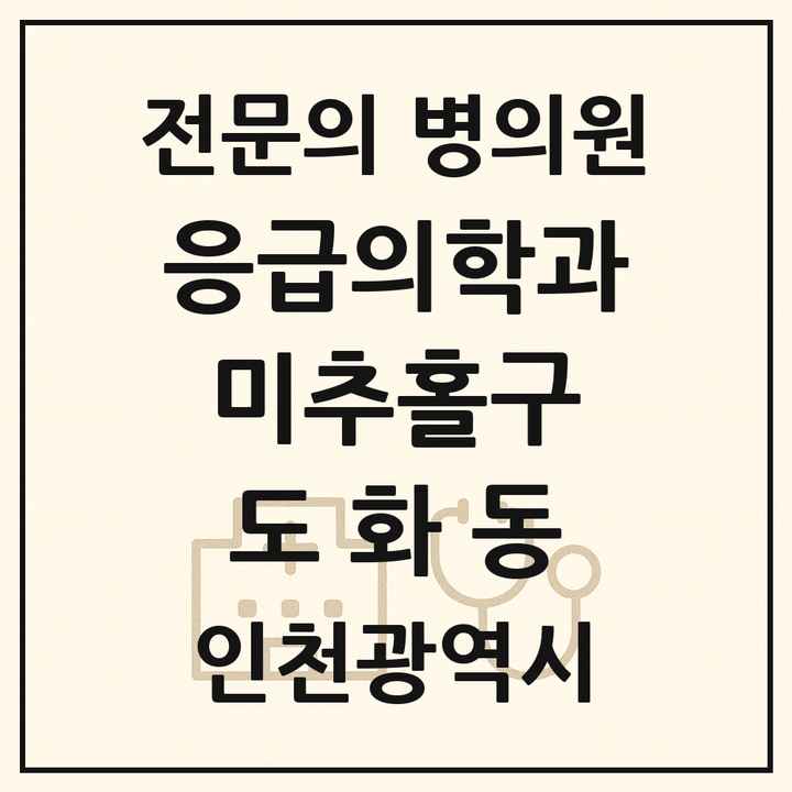 2026 인천광역시 미추홀구 도화동 응급의학과 전문의 의원·병원 목록 1곳