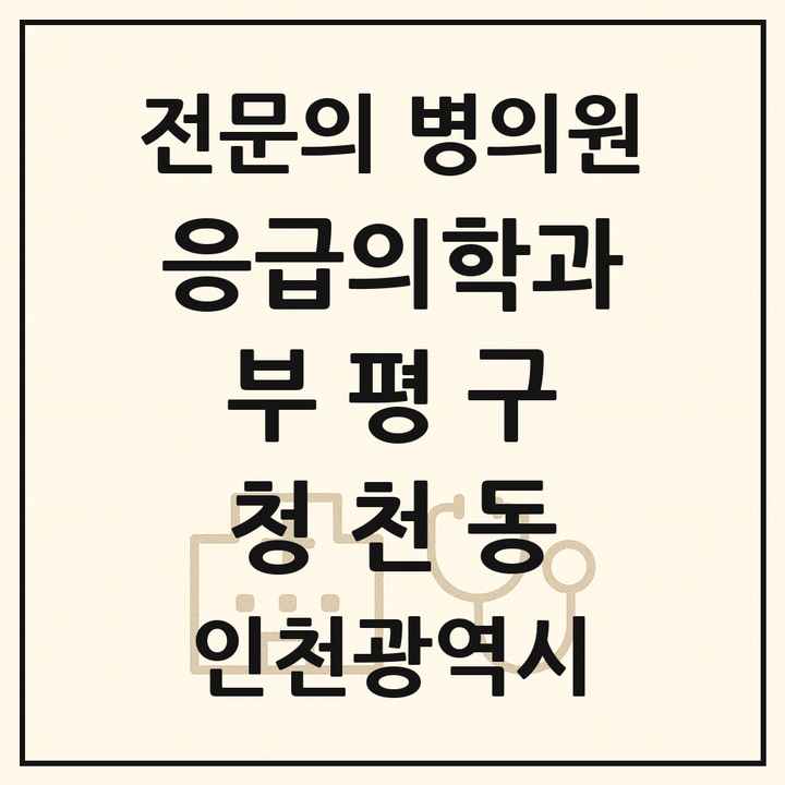 2026 인천광역시 부평구 청천동 응급의학과 전문의 의원·병원 목록 1곳