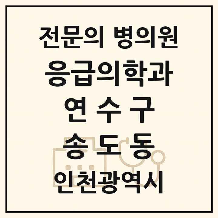 2026 인천광역시 연수구 송도동 응급의학과 전문의 의원·병원 목록 2곳