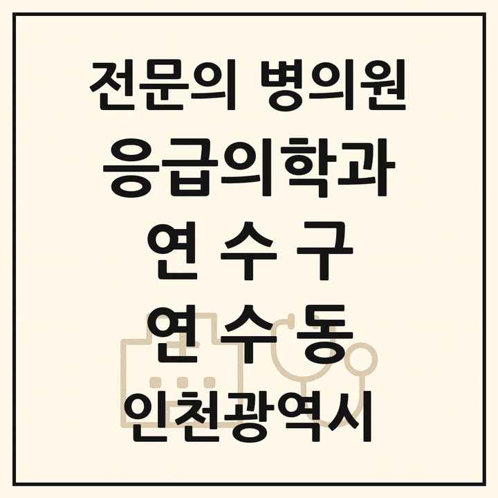 2026 인천광역시 연수구 연수동 응급의학과 전문의 의원·병원 목록 1곳