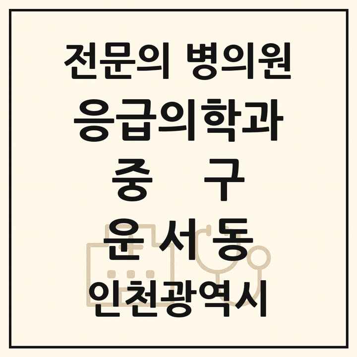2026 인천광역시 중구 운서동 응급의학과 전문의 의원·병원 목록 1곳