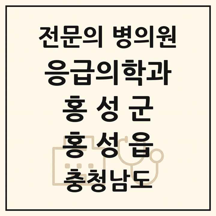 2026 충청남도 홍성군 홍성읍 응급의학과 전문의 의원·병원 목록 1곳