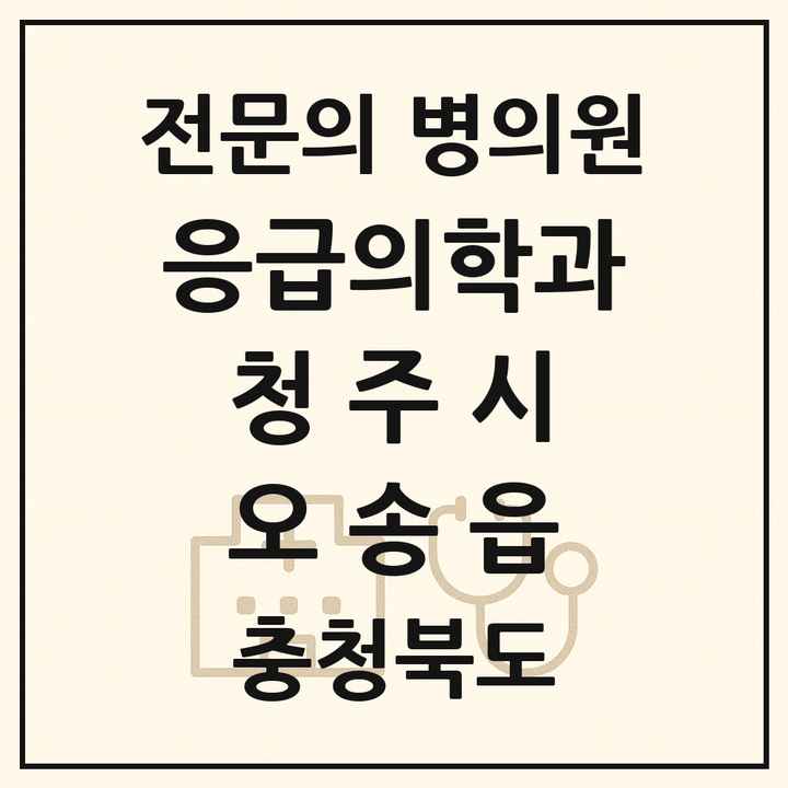 2026 충청북도 청주시 오송읍 응급의학과 전문의 의원·병원 목록 1곳