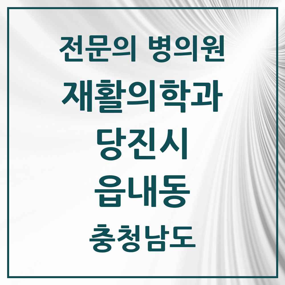 2025 충청남도 당진시 읍내동 재활의학과 전문의 의원·병원 목록 1곳