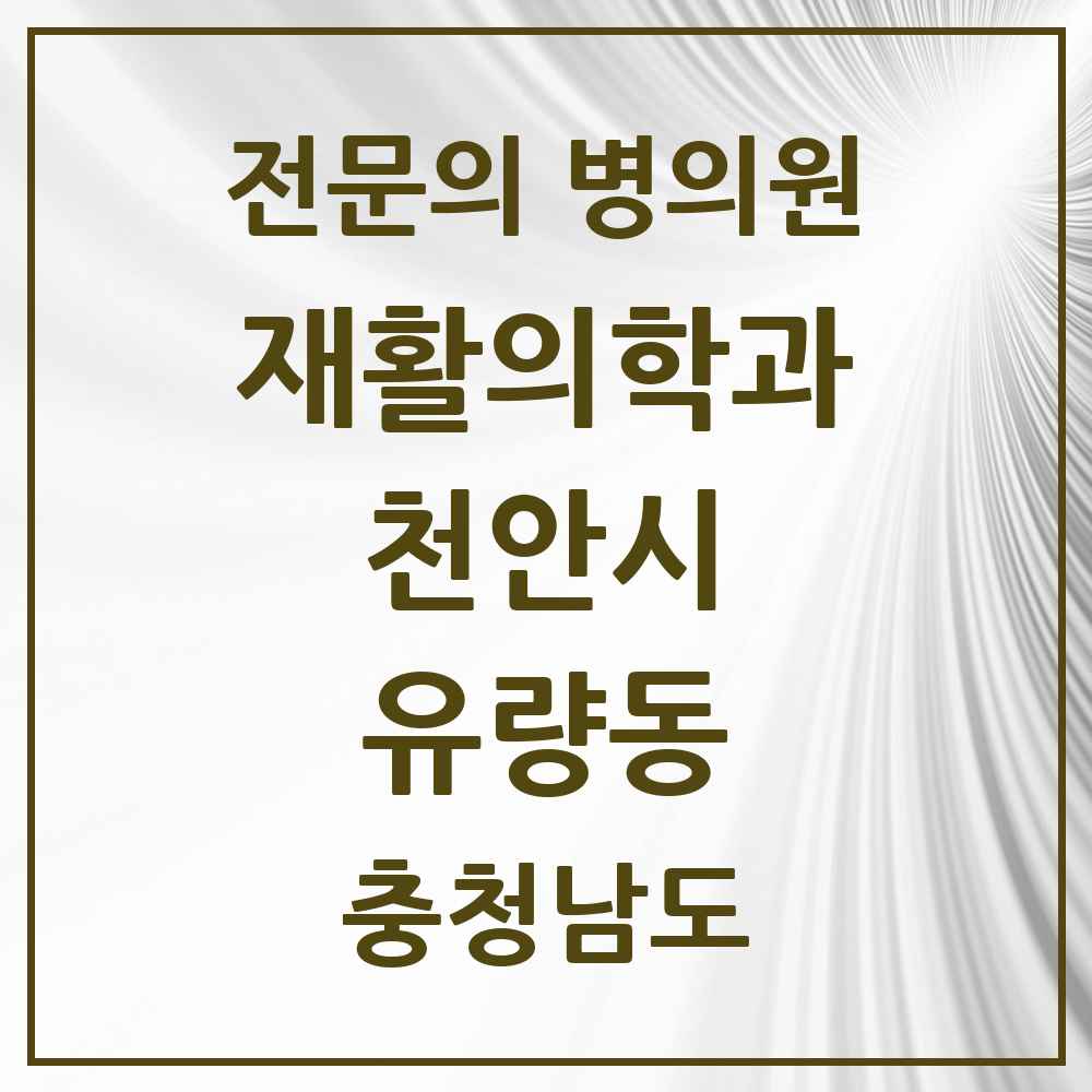 2025 충청남도 천안시 유량동 재활의학과 전문의 의원·병원 목록 1곳