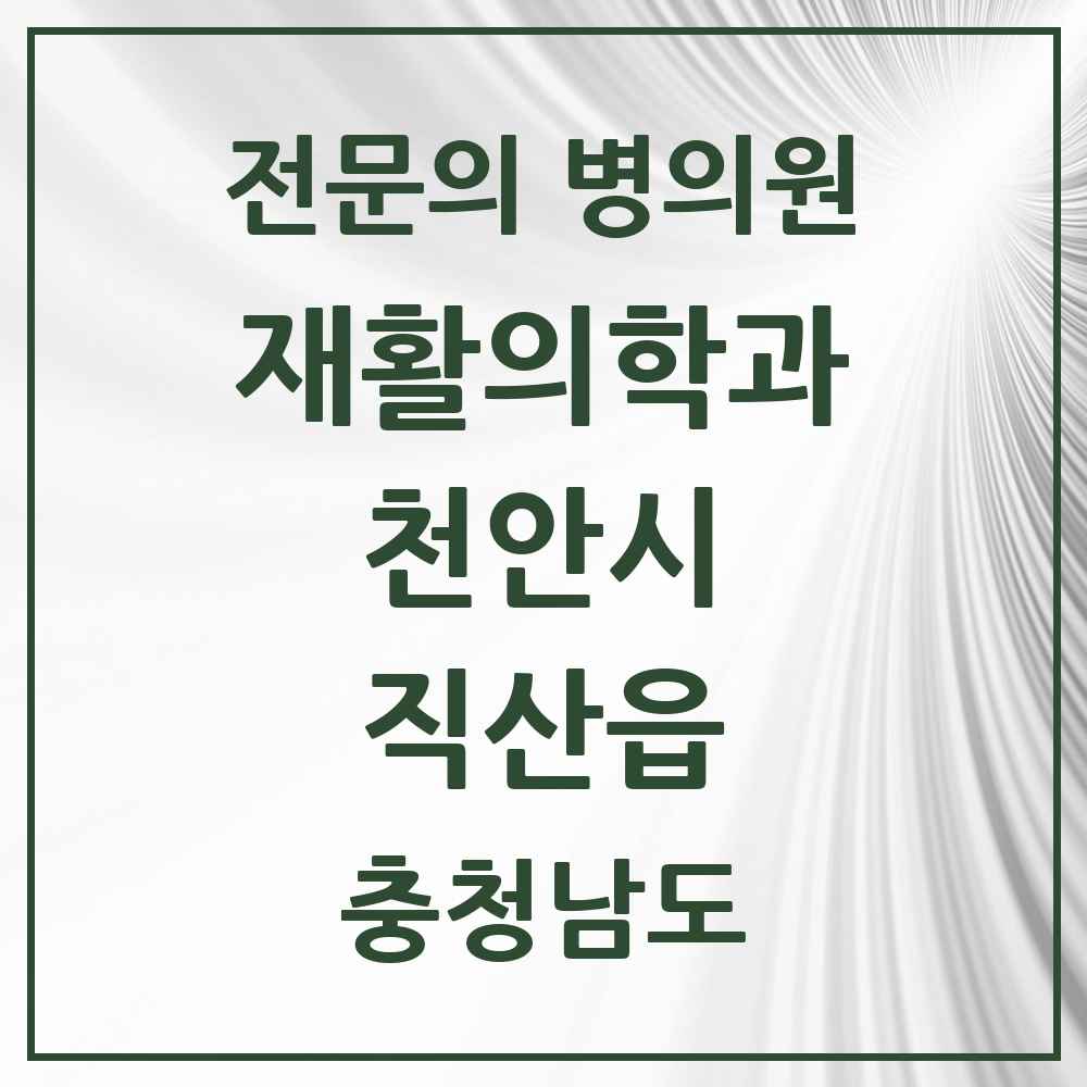 2025 충청남도 천안시 직산읍 재활의학과 전문의 의원·병원 목록 1곳