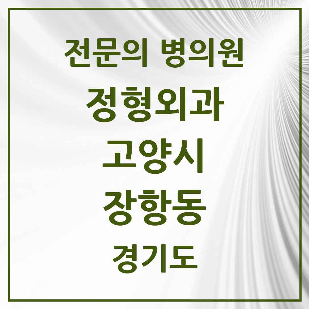 2025 경기도 고양시 장항동 정형외과 전문의 의원·병원 목록 2곳