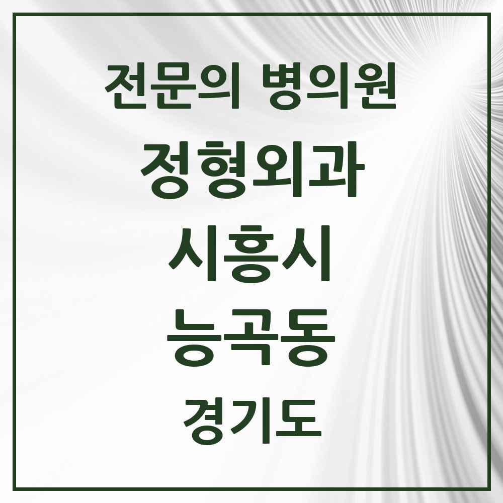 2025 경기도 시흥시 능곡동 정형외과 전문의 의원·병원 목록 4곳