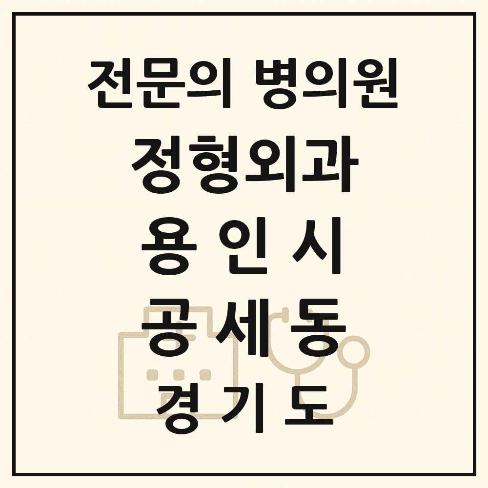 2025 경기도 용인시 공세동 정형외과 전문의 의원·병원 목록 1곳